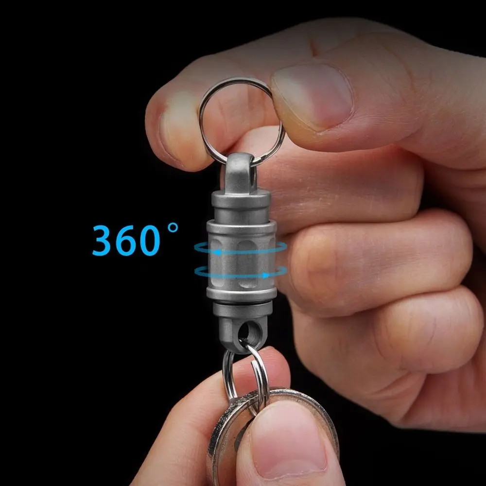 Przenośny ultralekki brelok do kluczy EDC ze stopu tytanu Akcesoria do kluczy samochodowych Małe narzędzie do użytku na zewnątrz 360° °   Obrotowy brelok do kluczy
