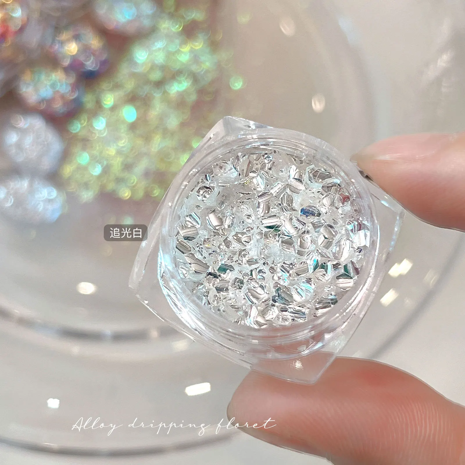 1-3Jar Super Sparkle Iridescent Nail Glitter Flakes 3D Chasing Light Irregular Sequins Powder Decor Shiny Manicure DIY Materials