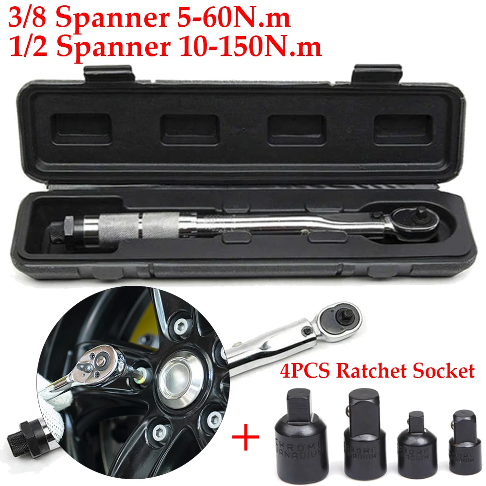 Ratchet Torque Wrench Square Drive 5-60N.m Reversible Ratchet Key 3/8 Inch Adjustable Torque Spanner Precise Preset Hand Tool