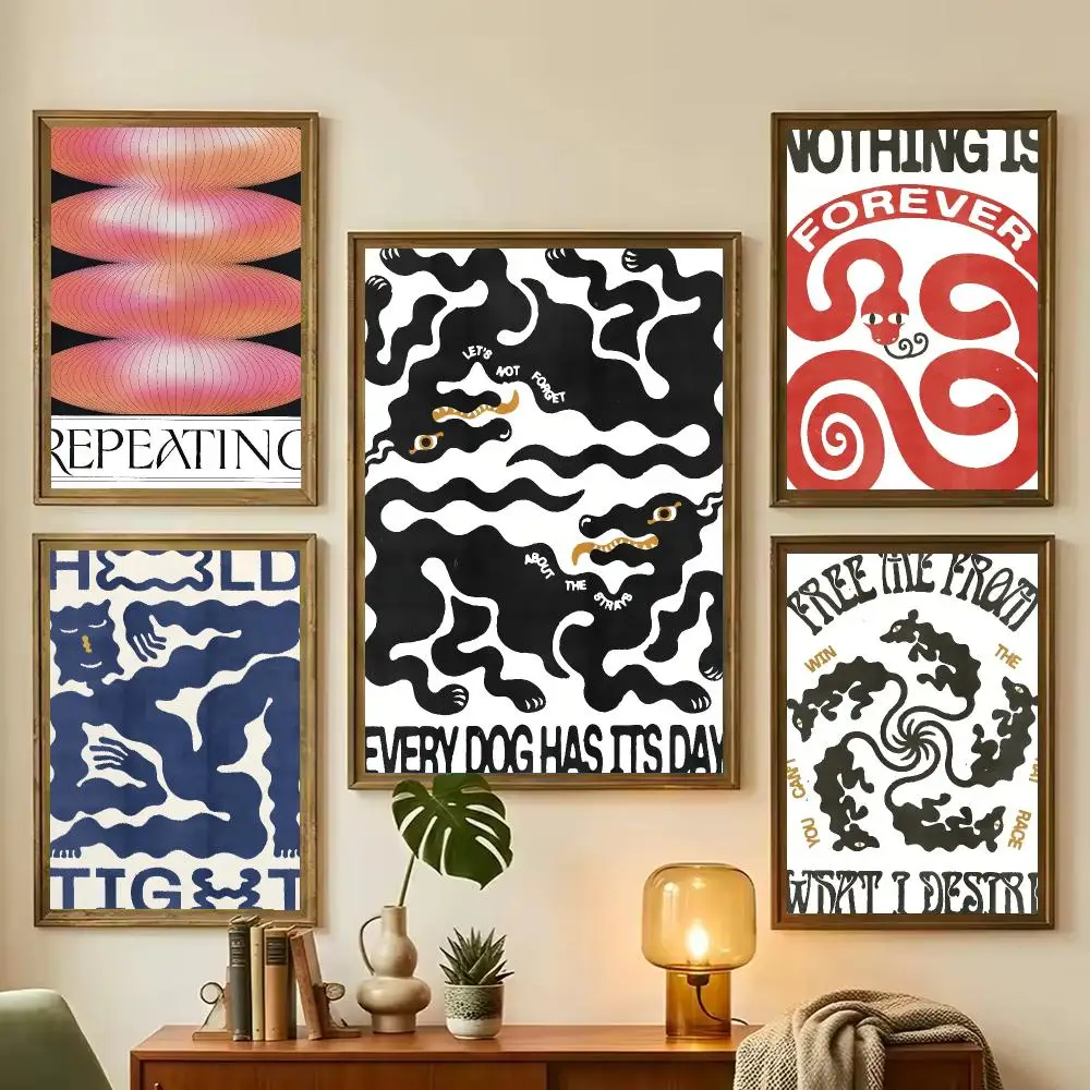 Japandi style Alexander Khabbazi Painting Calligraphy Stylish Wall Art Poster, Bedroom Living Room Home Decor Gift