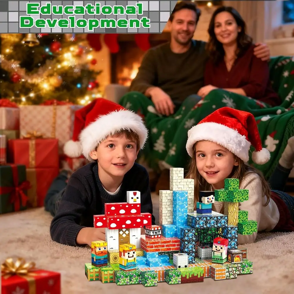 200피스 자석 큐브 세트 - 3세 이상 어린이를 위한 교육용 블록, STEM 학습 및 감각 놀이에 이상적