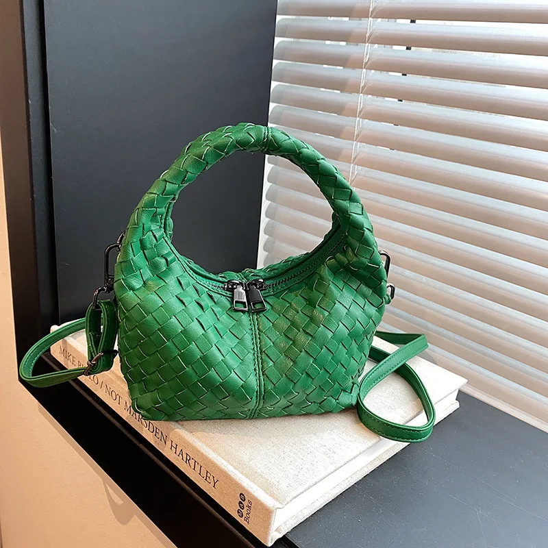 

2025 Artisan Woven Purse - Designer Half-Shell Shoulder Bag, Unique Crescent Moon Clutch for Women