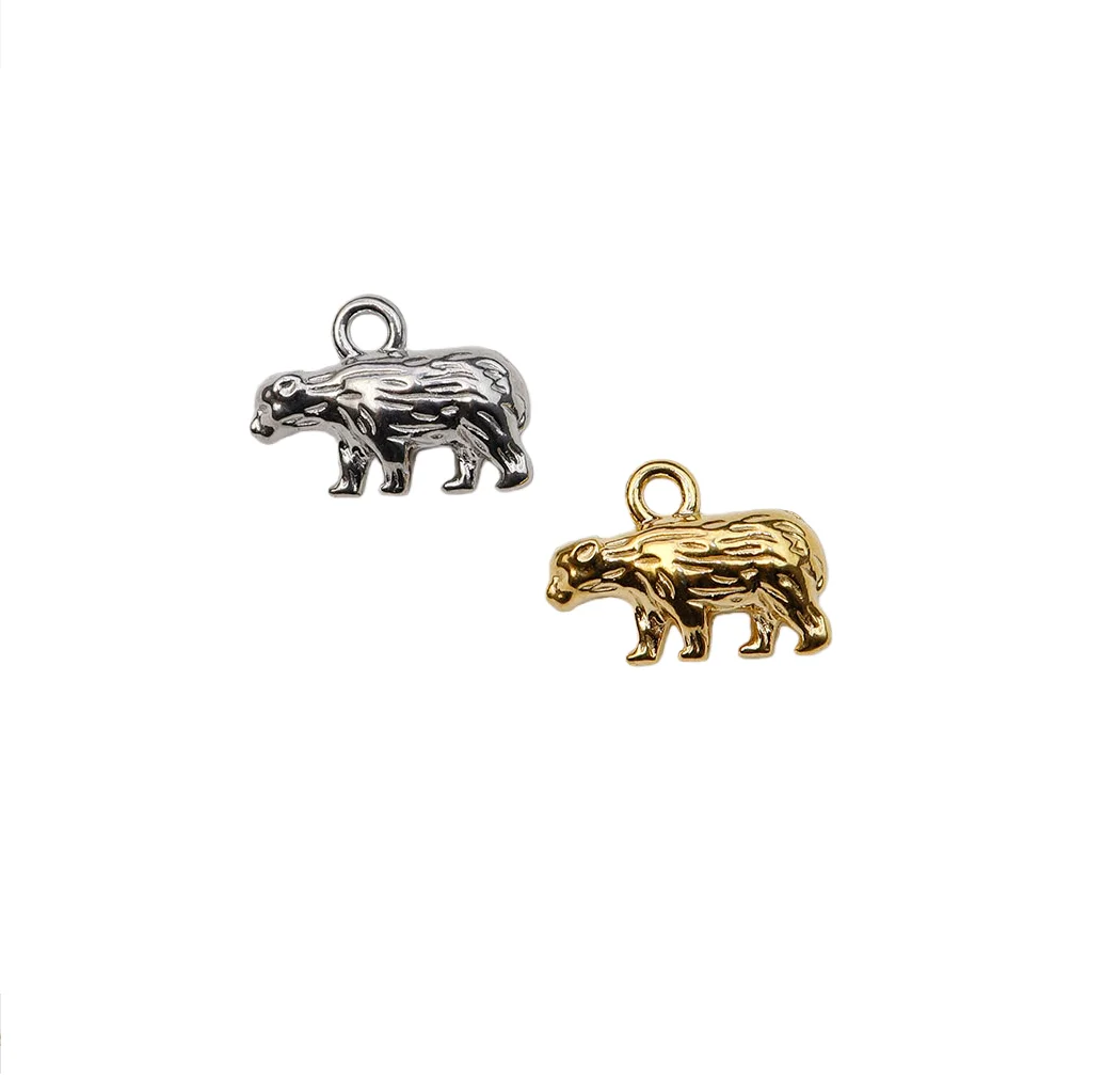 5pcs Cast Stainless Steel Animal Fashion Jewelry Accessory Charms DIY Handcraft PVD Vacuum Plate Waterproof Antiallergic