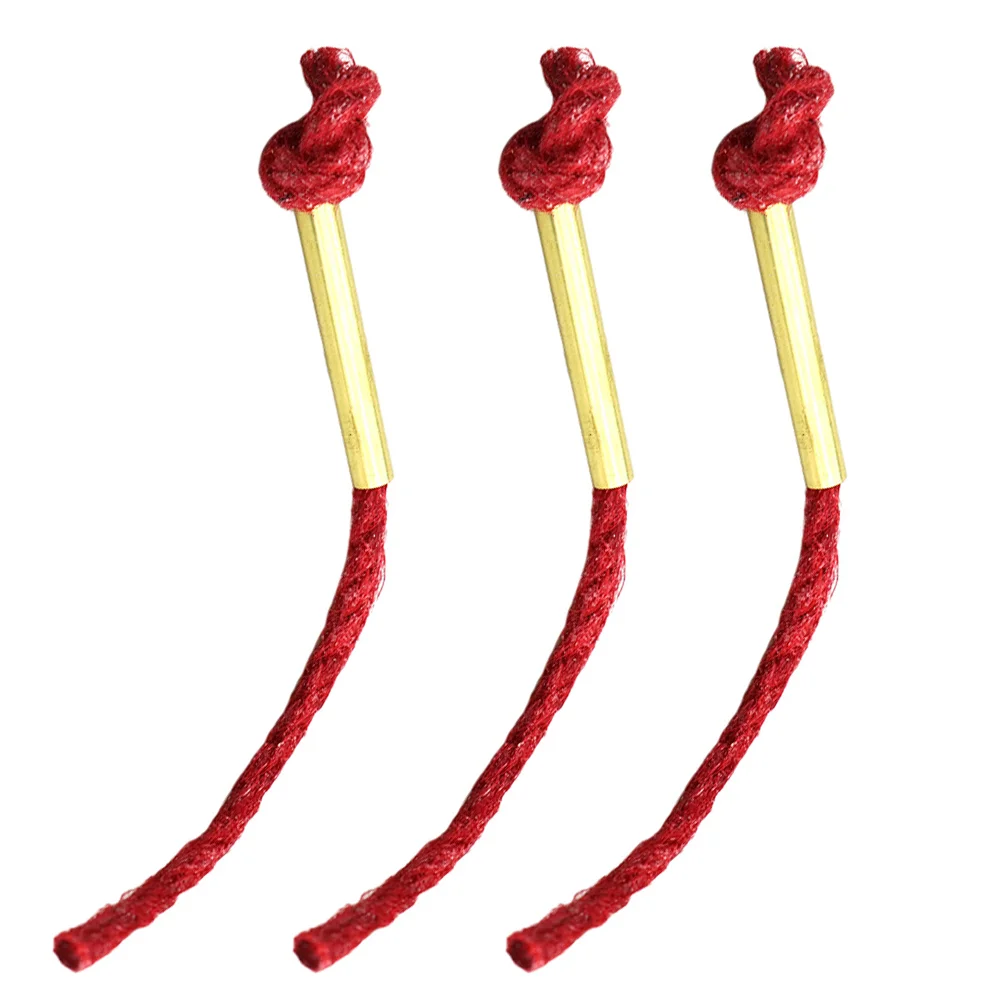 3 Pcs Wick Camping Accessories Fuse Waxed Fire Rope Jute Hiking with Sleeve Aluminum Outdoor Flame Travel