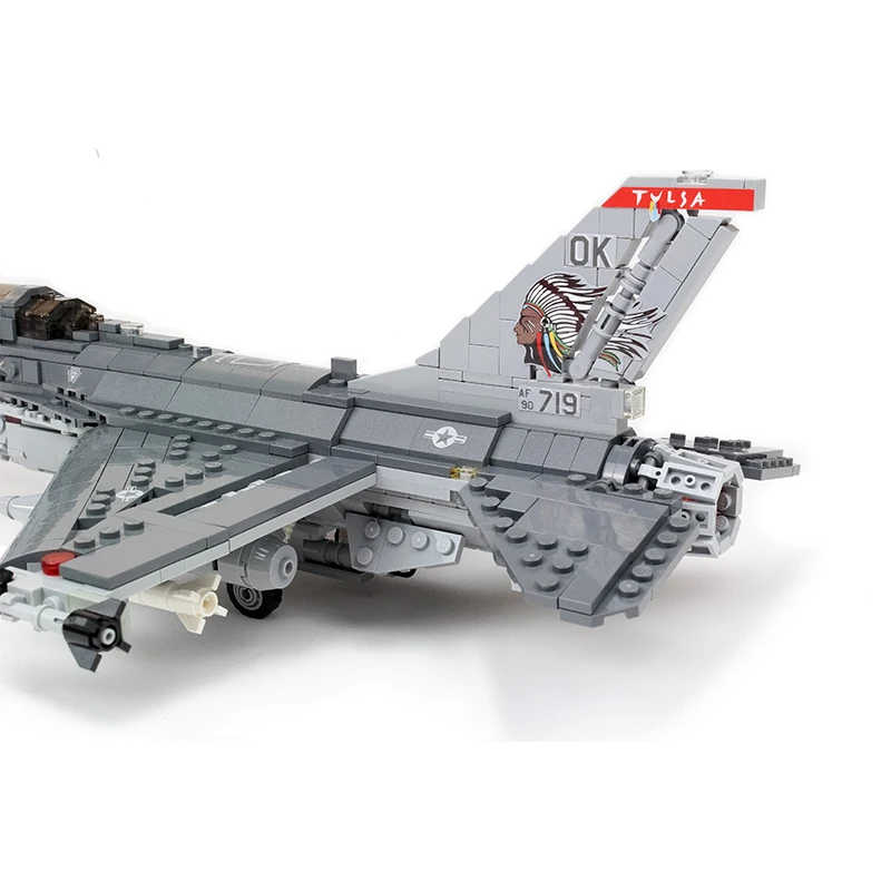 American Air Superiority Fighter F-16C Multi-purpose Military Aircraft MOC Building Blocks Assembly Weapon Model Bricks Toy Gift