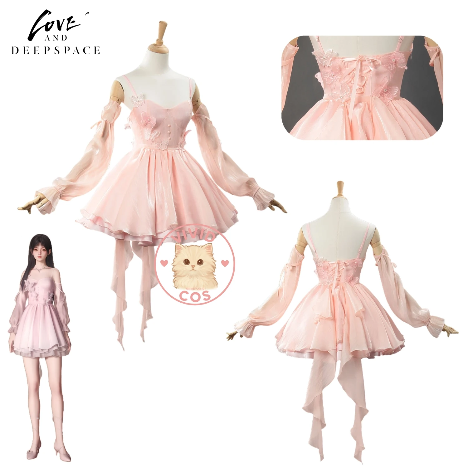 

Hot Game Love and Deepspace Cosplay Costume Pink Princess Cute Dress Role Playing Clothes for Women Adult Comic Con Party Suit