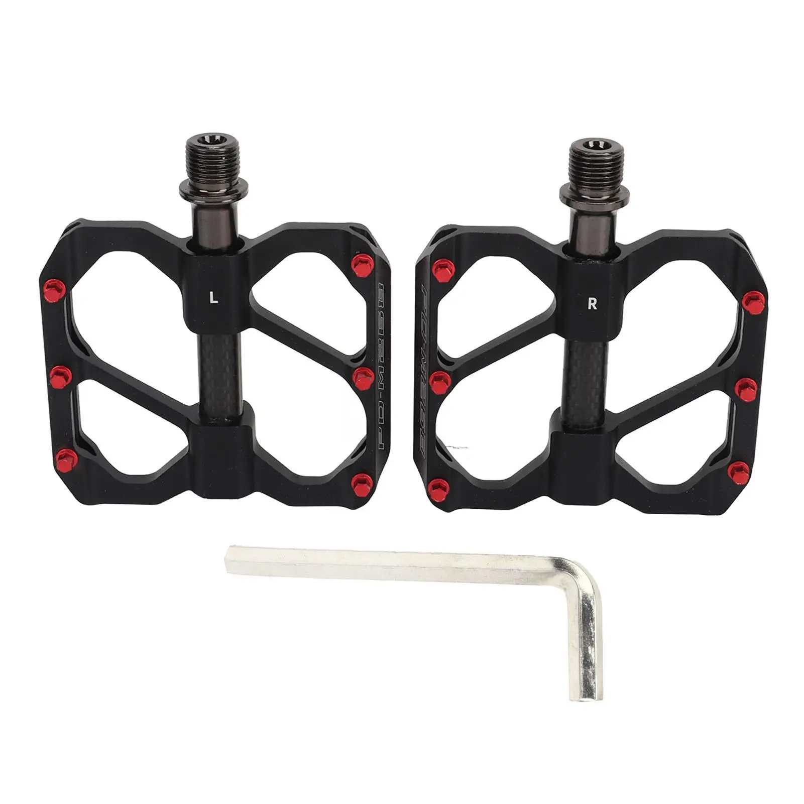 

Lightweight Carbon Fiber Road Bike Flat Platform Pedals Strong Steel Shaft CNC Aluminum Alloy Body for replacement Parts