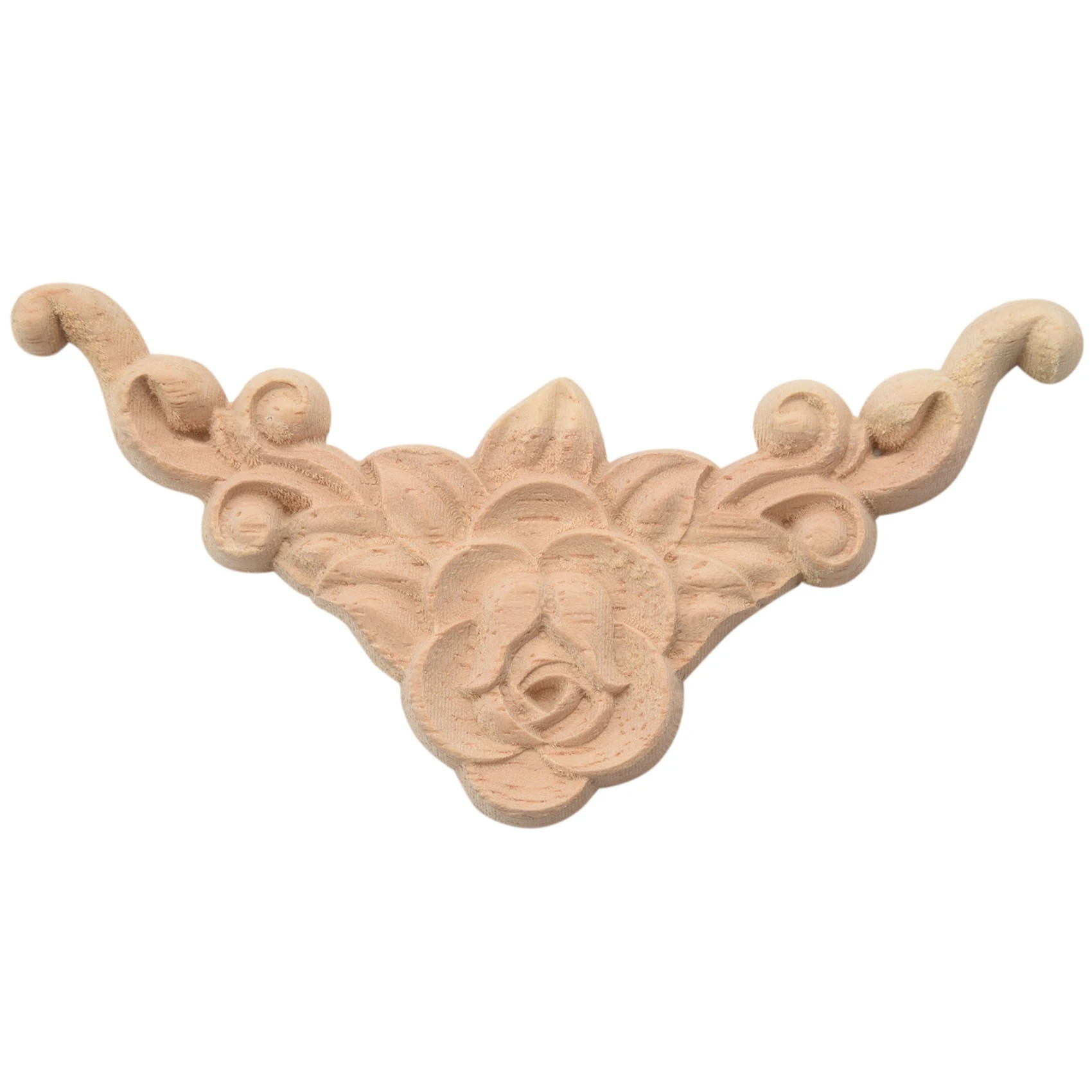 ABFI, 10 Uds., calcomanía Floral tallada en madera, apliques de esquina, marco decorativo, figuritas de madera, gabinete, artesanías decorativas