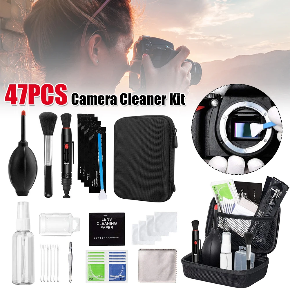 47-teiliges Professionelles Kamera-Reinigungsset Objektiv-Reinigungskit DSLR-Objektiv Digitalkamera-Sensor-Reinigungsset