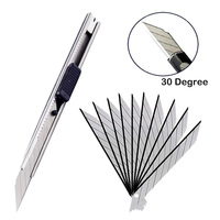 Right and Left Hand Self-Lock Cutter Knife 9mm Snap Off Blades 30° Foil Knife /Graphic Utility Knife / Great for Car Foils Film