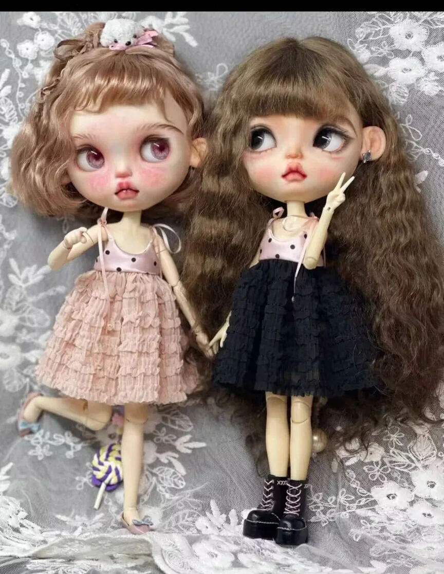 2025 1pcs Kawaii Dot Blythe Cake Dress/ Strapless Dress 1/6 30cm(Fit for  azone,Pullip,Ob22/24/26, Licca)