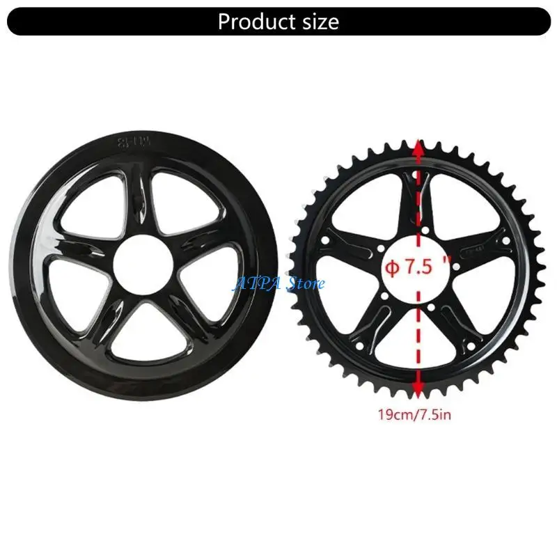 U13C Electric Bicycles Crank Arms Chainwheel Replacement Chainring Sprocket Middle Motor Chain Wheel Chainring Enduring