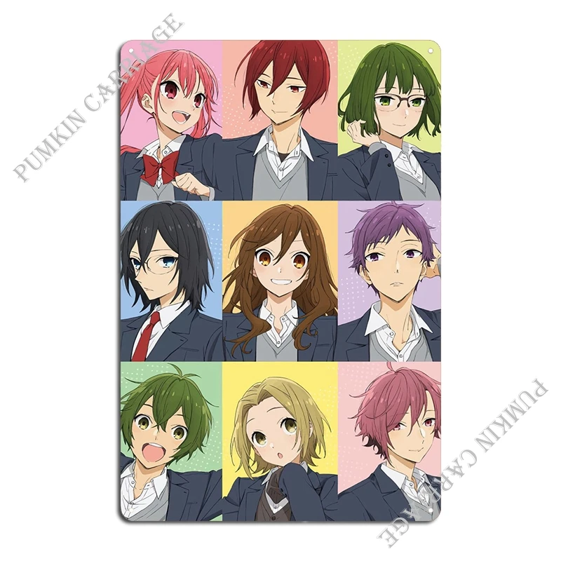 Horimiya Metal Plaque Poster Painting Cinema Garage Living Room Tin Sign Poster