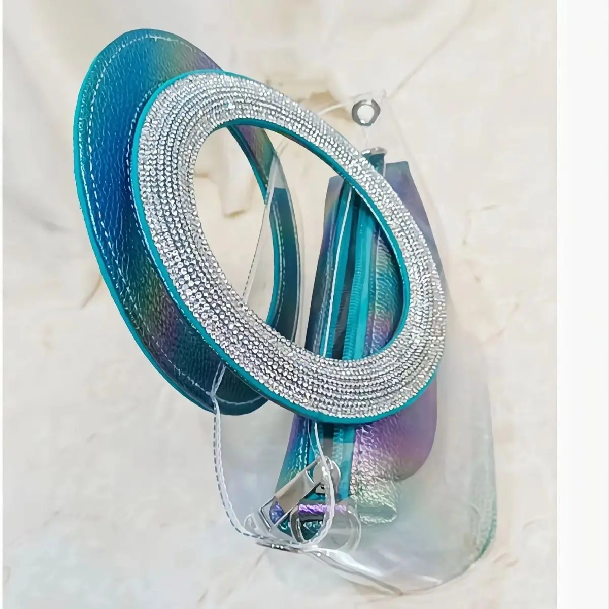 กระเป๋าถือทรงกลมใสประดับเพชรหรูหราสำหรับงานแต่งงาน งานเลี้ยงธุรกิจ ผู้หญิง