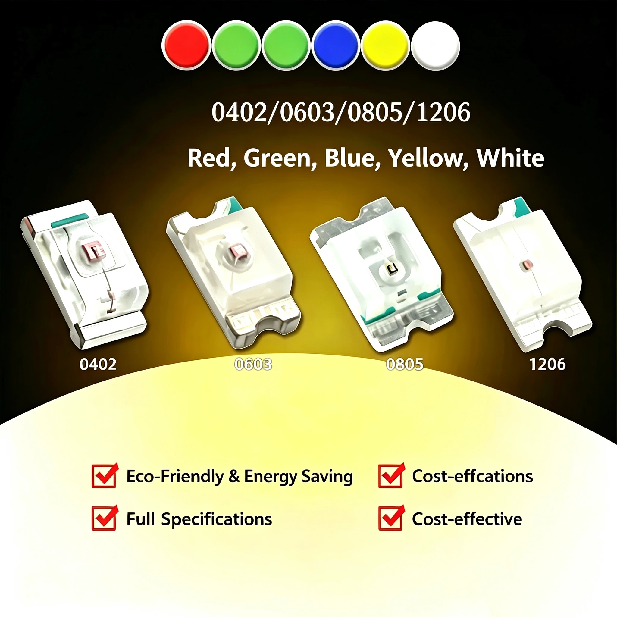 LED lamp bead 0402 0603 0805 1206 patch highlight light-emitting diode red green blue yellow white lamp
