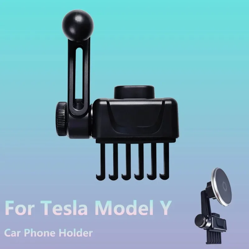 Per Tesla Model Y Supporto magnetico per telefono per auto Supporto di ricarica wireless Base per pannello MagSafe regolabile Accessori per auto Interni