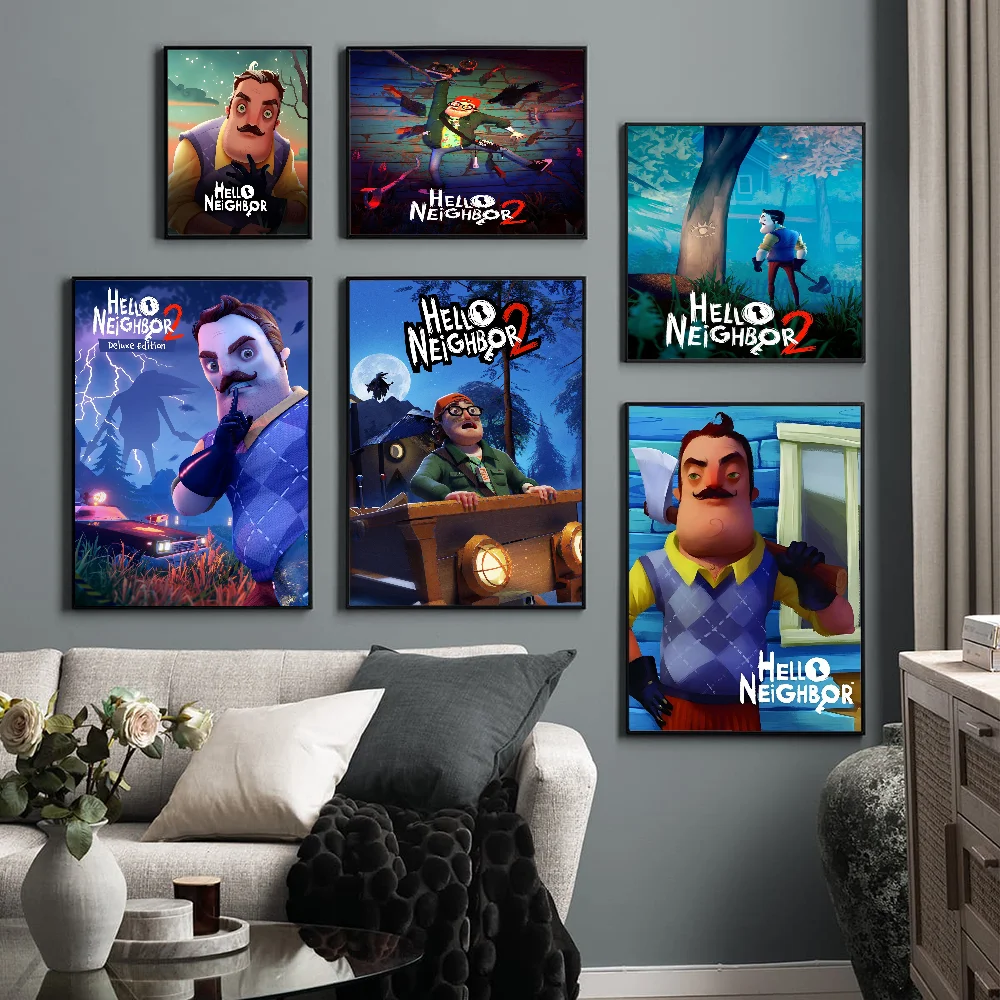 Game Hello N-Neighbor Classic Movie Posters HD Quality Poster Wall Art Painting Study Nordic Home Decor