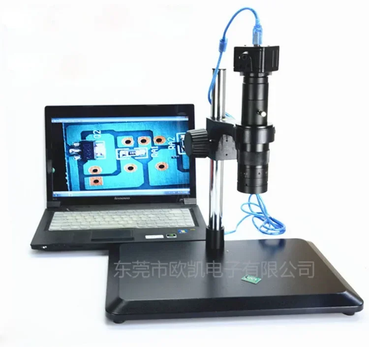 5mp eletrônico usb microscópio digital câmera ocular led iluminador com tela de exibição e suporte de montagem gimbal microscópio