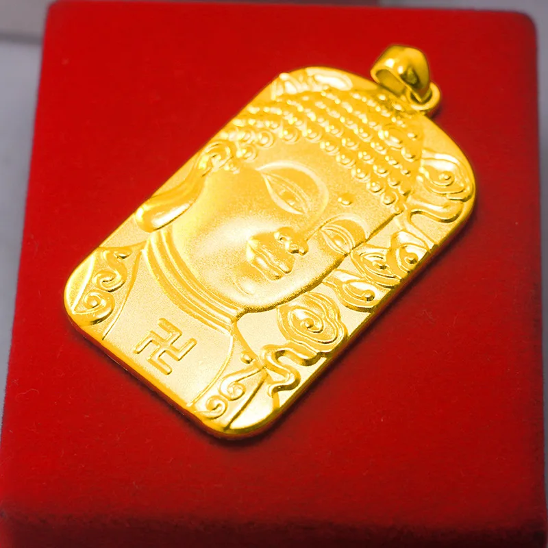 

Gold Shop Same Style 9999 24K Real Gold Male and Female Gold Pendant Mighty Buddha Brand Birthday Gift Beautiful Jewelry