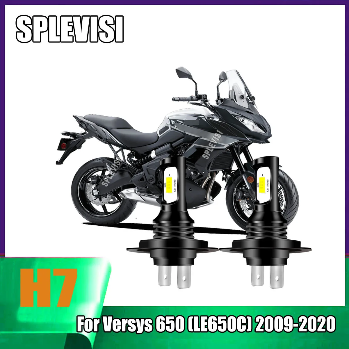 2x White LED Motorcylce Headlight Bulbs -50000 Hours Durable Last For Kawasaki Versys 650 (LE650C) 2009 2010 2011 2012 2013-2020