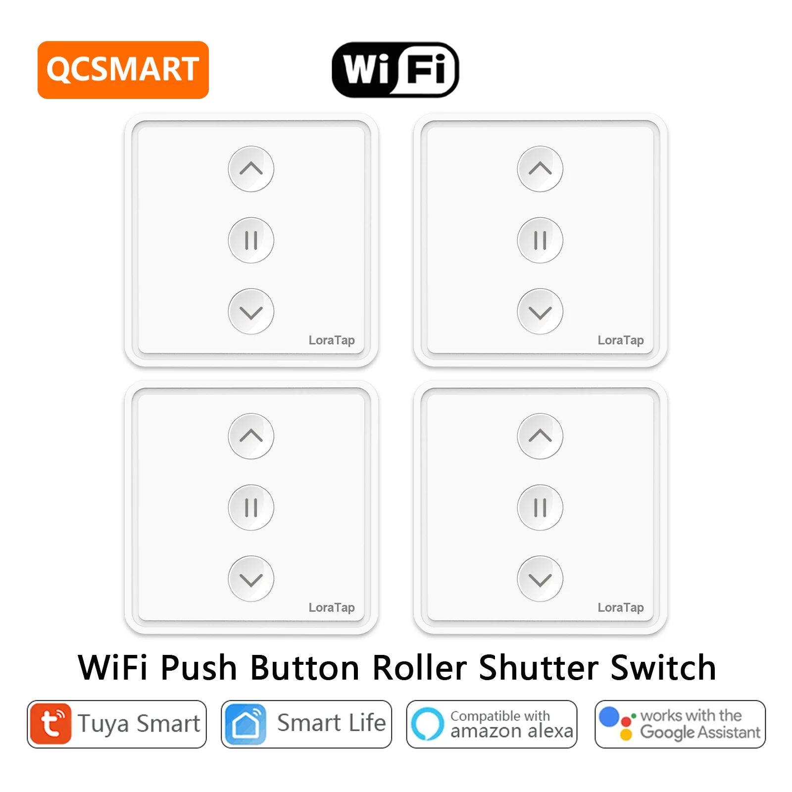 LoraTap-Interruptor de botón para persiana enrollable, Motor eléctrico, compatible con Alexa y asistente de Google, Tuya Smart Life