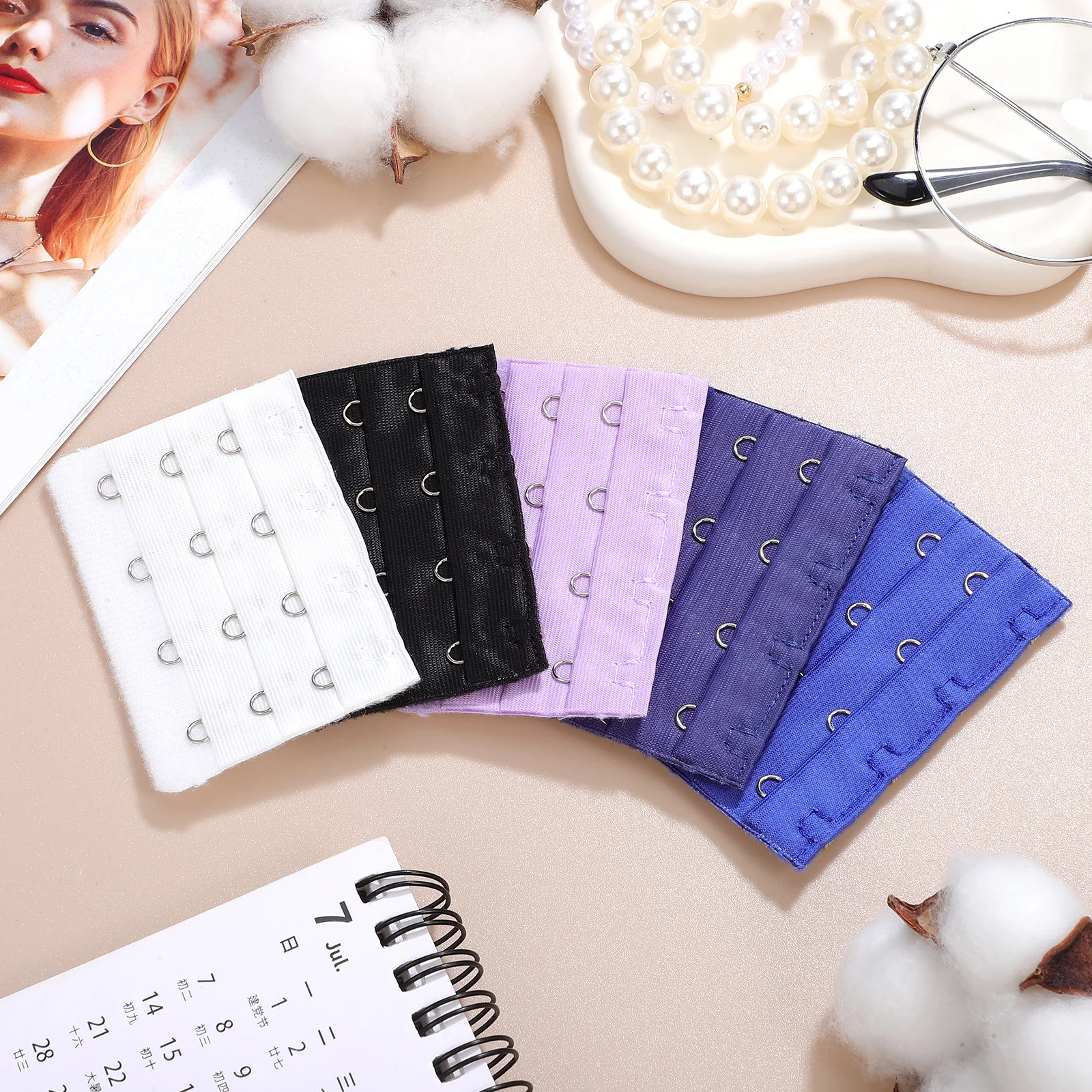 

10Pcs Women Bra Extender Hooks 4 Button 3 Row Stretchable Bra Extension Buckle for Pregnant Moms Loose Fit Comfortable Daily Use