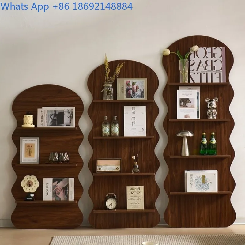 Tijdschriftenrek in Scandinavische INS-stijl Vintage opbergrek Aan de muur gemonteerde displayvloer Krantenopbergrek