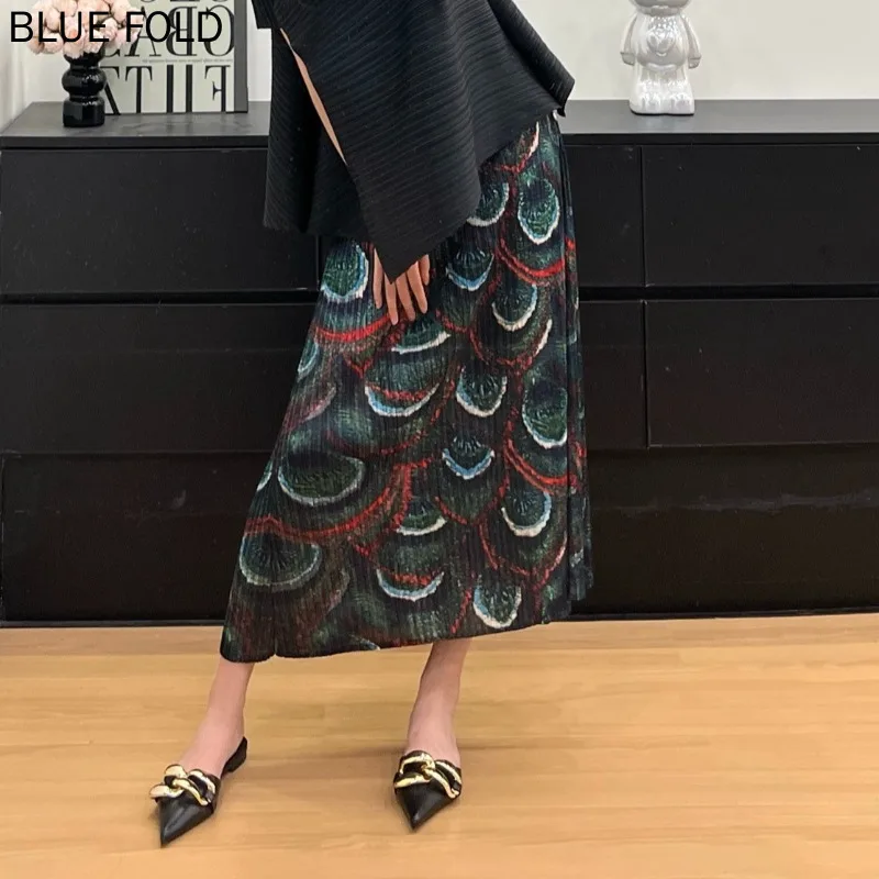 รูปแบบเรขาคณิตผู้หญิงกระโปรง 2025 ฤดูร้อนใหม่เอวสูงสบายๆหลวมพลัสขนาดการออกแบบกลางแจ้ง Travel Essential หญิงกระโปรง