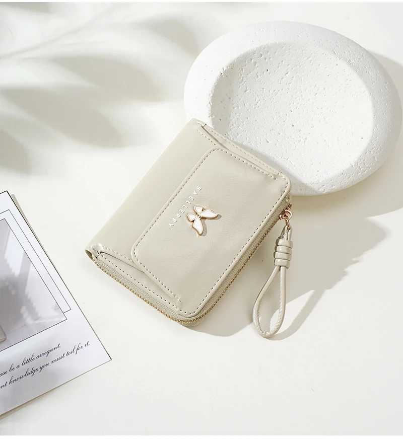 Baellerry Damen Schmetterlings-Münzbörsen Kurze Geldbörsen PU-Leder Geldbörsen Vintage Damenmode Kartenhalter Mini-Handtaschen – Detail 18