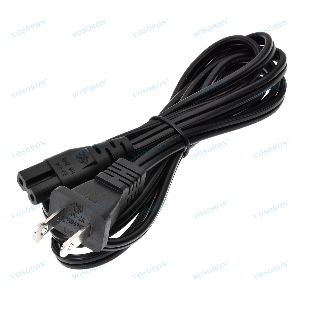 18AWG NEMA 1-15P to IEC320 C7 Power Cable 1.8M Universal 2 Slot Polarized to Figure 8 AC Adapter Power Cord