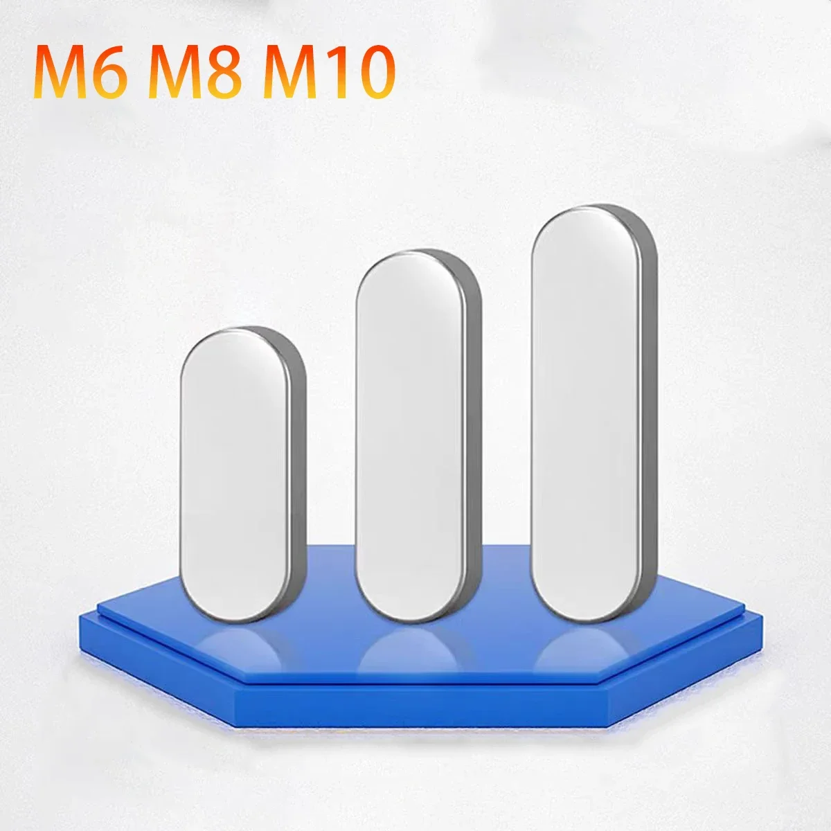 1-10pcs 304 Stainless Steel A2 Parallel Key Round Ended Drive Shaft Flat Keyway Pin M6 M8 M10 Length 8/10/12/14-120mm