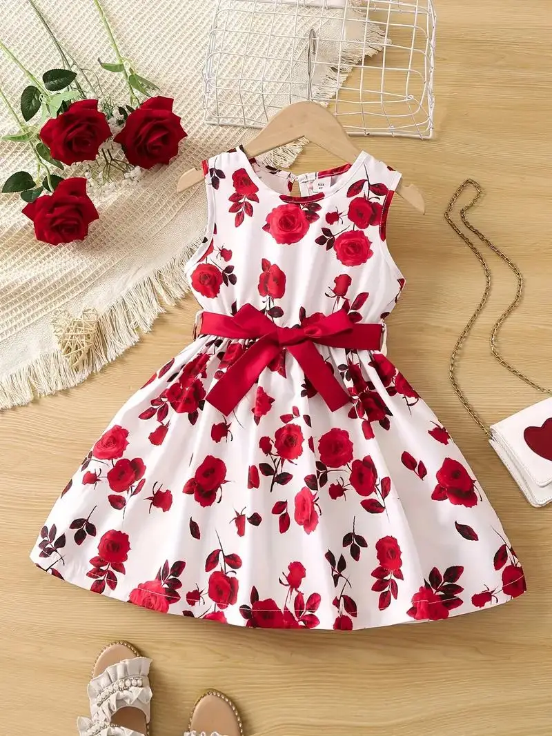 Girls Dress Summer New Style Baby Style Vest Princess Dress Children Cute Flower Skirt Trendy