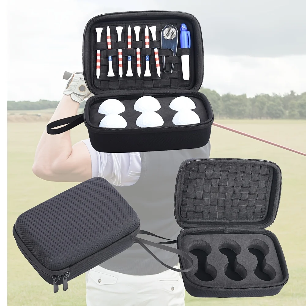 Custom Premium EVA Golf Ball Case Water Resistant Shockproof Hard Shell Zipper Closure Lightweight Durable Organizer Dividers