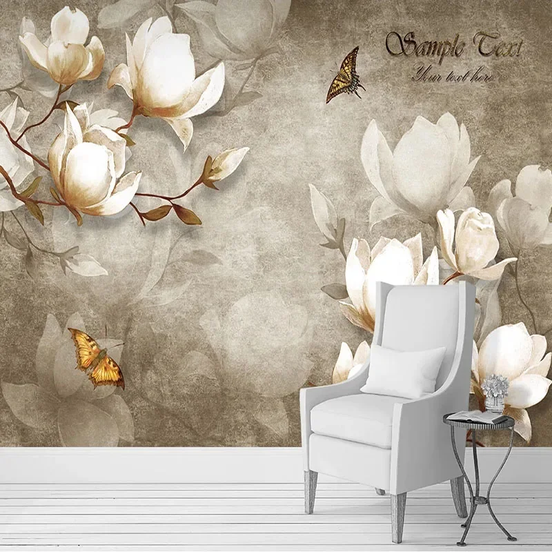 Custom Photo Wallpaper 3D Vintage Oil Painting Flowers Murals Living Room Bedroom Home Decor Papel De Parede Wall Paper Backdrop