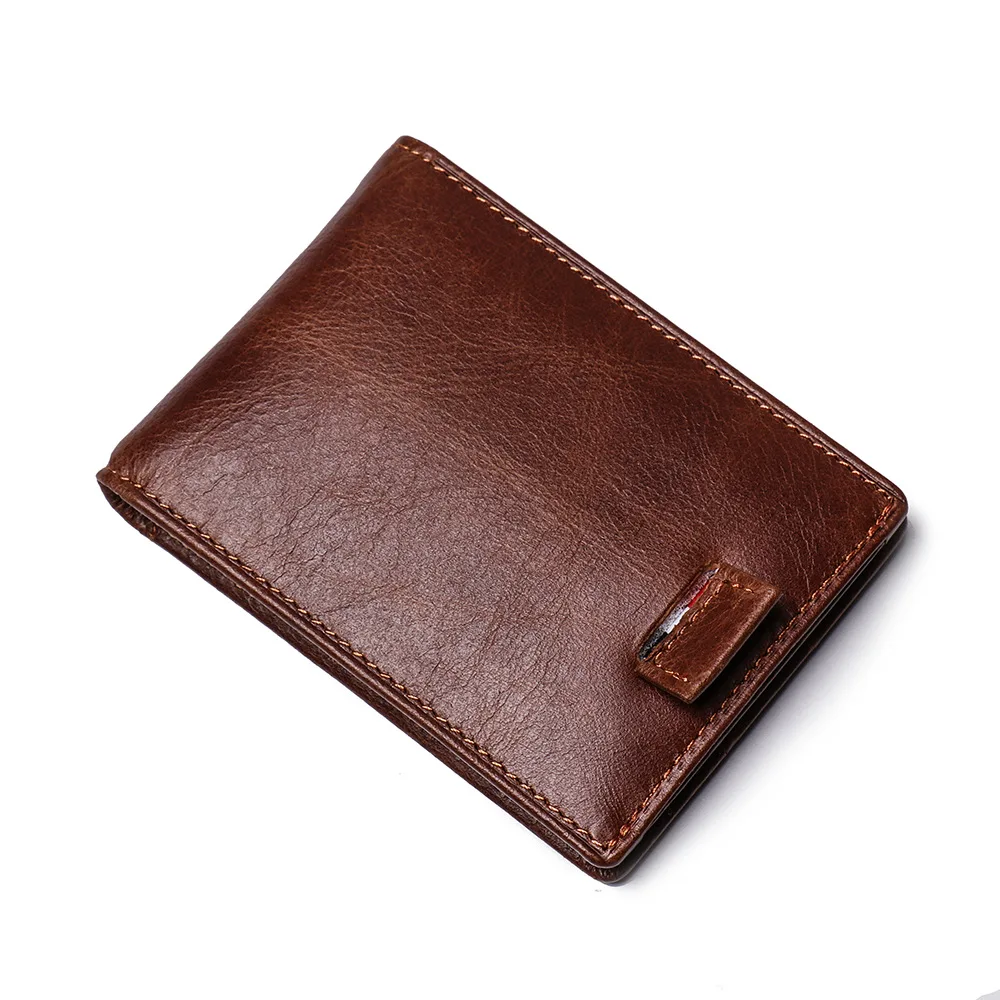 

New Oil Wax Leather Men's Coin Purse RFID Anti-theft Credit Card Holder Multi-Card Female Leather Card Holder