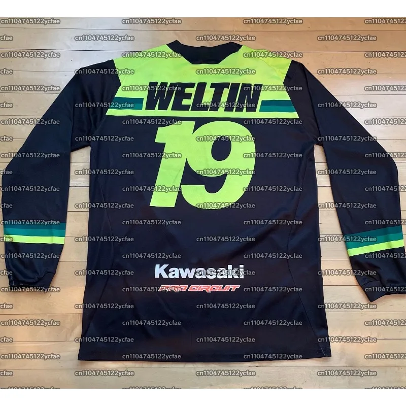 

2025° КАВАСА # 19 WELTIN классический ретро мотокросс гоночный мужской дышащий быстросохнущий модный повседневный спортивный с длинным рукавом