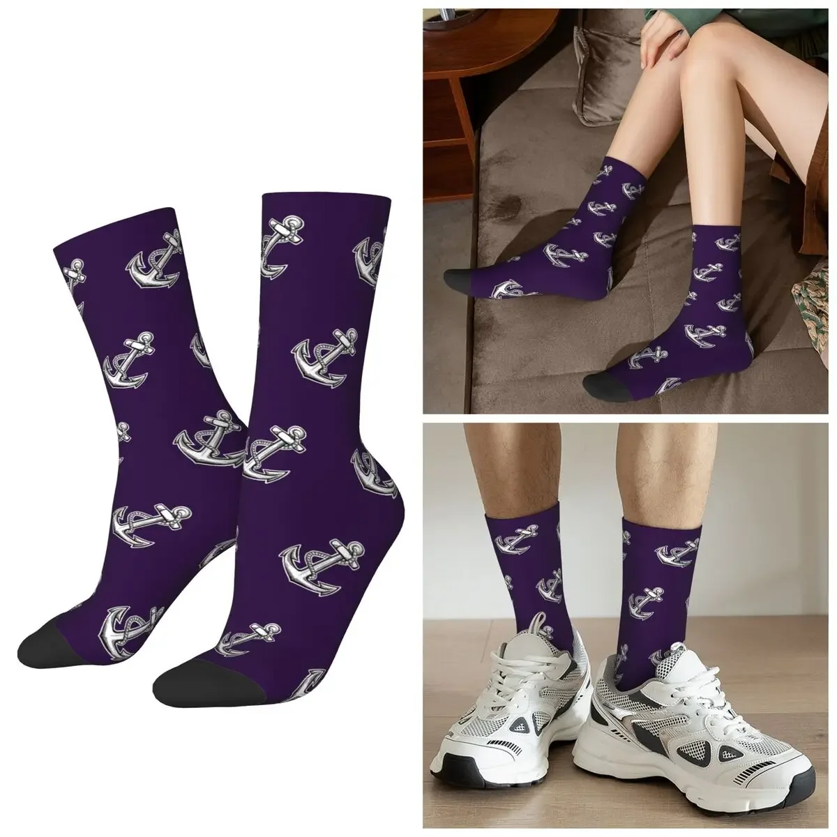 

All Seasons Fremantle Dockers Anchor Socks Harajuku Crew Socks Casual Stockings for Men Women Valentine's Day Gifts