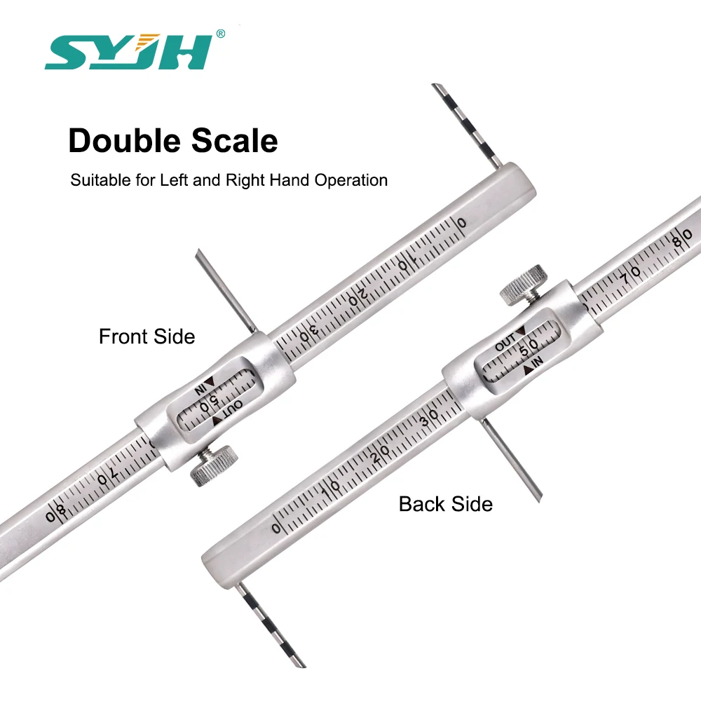 

0-80mm Extremely High Calibration Dental Orthodontic Implant Ruler Sliding Caliper Double Scale Dentistry Surgery Instruments