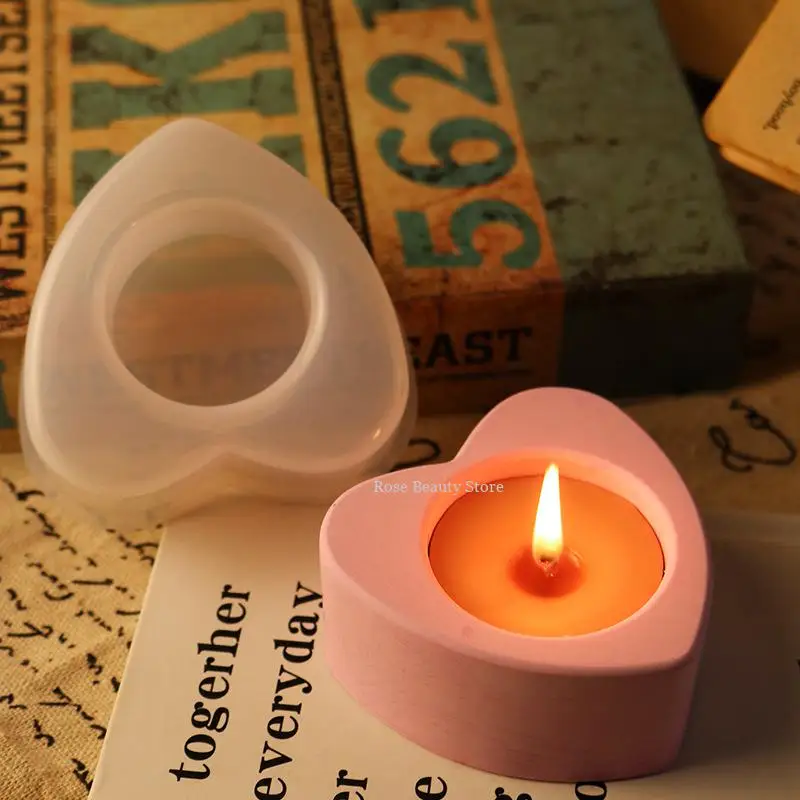 Love Candlestick Silicone Mold Diy Gypsum Concrete Candlestick Mold Home Aromatherapy Candle Cement Mold