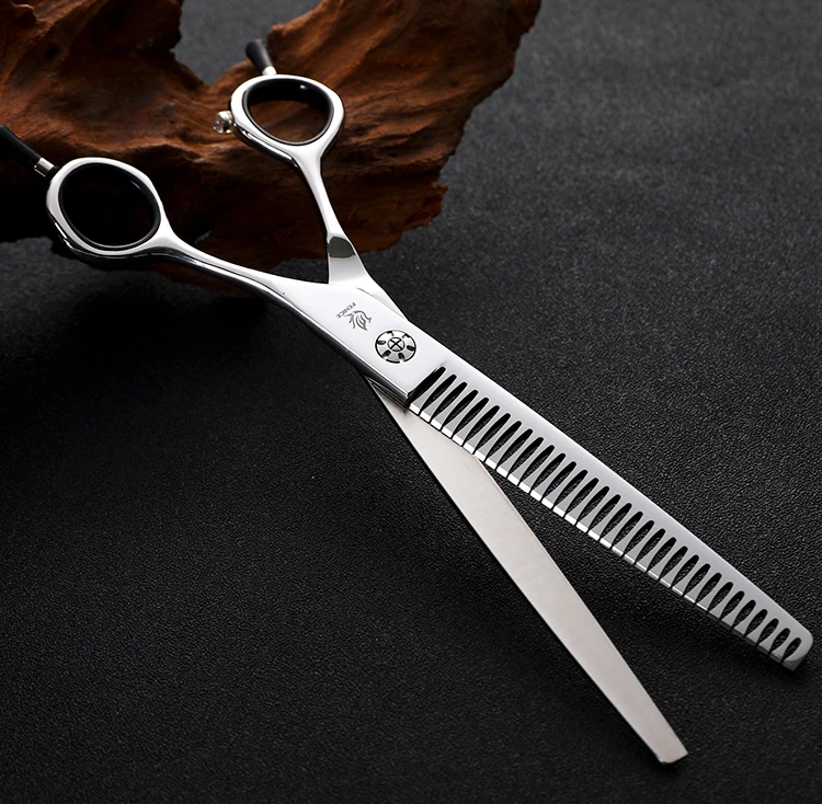 Fenice Japan 440C Edelstahl 6,75/7 Zoll Hundepflege-Schere Ausdünnungsschere für Hunde Ausdünnungsrate 50-60% – Detail 14