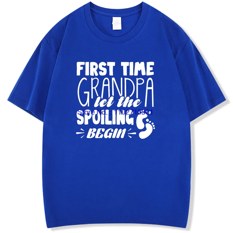 First Time Grandpa Funny Graphic T-Shirt Summer Fashion Cotton O-Neck Father's Day Gift New Print Shirts for Men