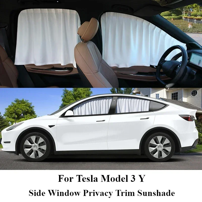 

2PCS For Tesla Model 3 Y Car Sunshade Window Curtain Auto Window Sun Shade Privacy Sun UV Protection Window Shield Accessories