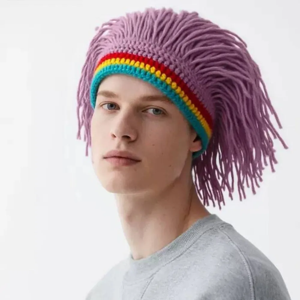 

Creative Warm Reggae Dreadlocks Knitted Hat Thick Synthetic Hair Africa Roots Wig Funny Handmade Braid Hat Men
