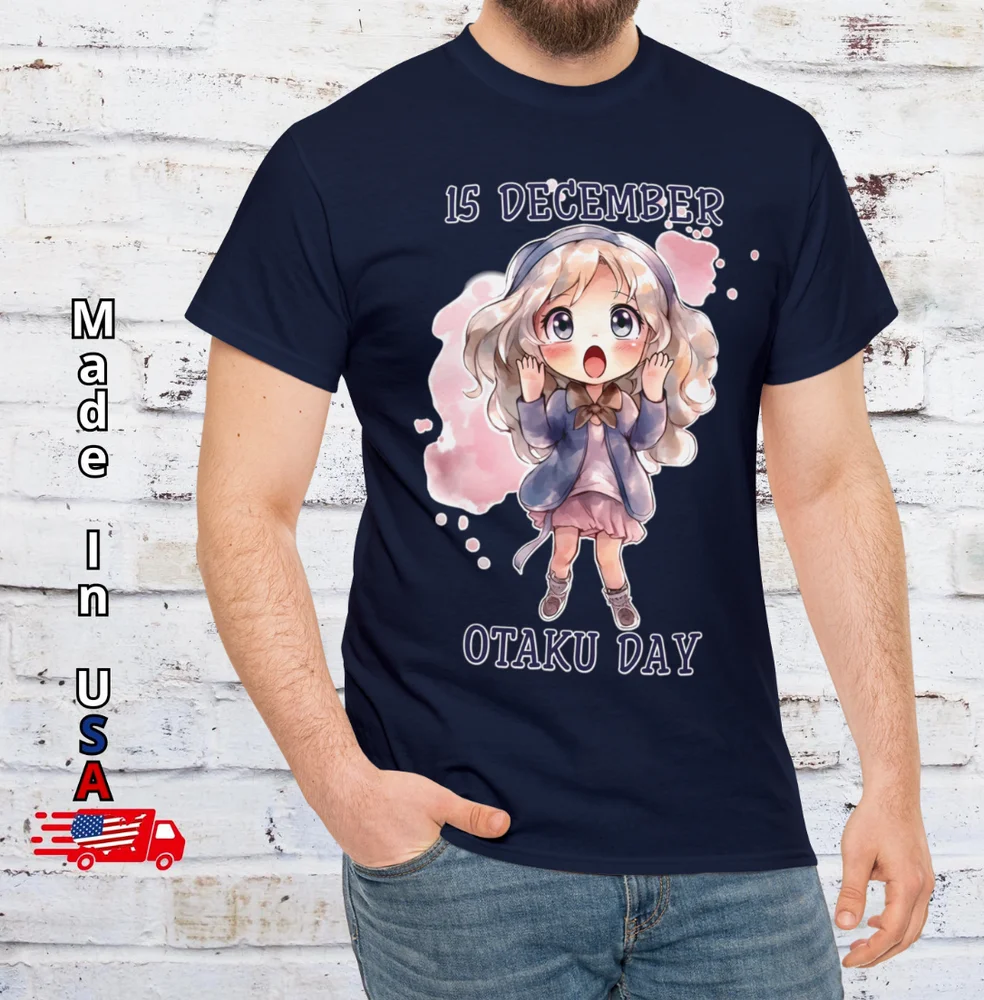 Otaku Day T Shirt Anime 15. grudnia Tee Manga Japan Clothing Cosplay