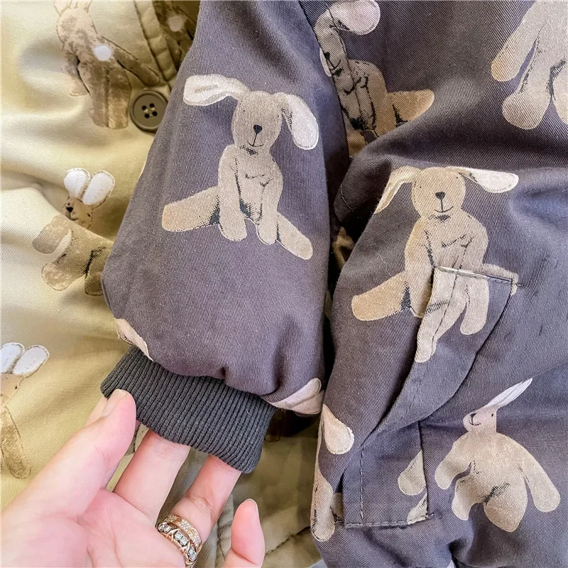 Ropa de abrigo para niños de 1 a 7 años, Abrigo acolchado grueso con capucha de dibujos animados para niños, ropa coreana para bebés, chaqueta