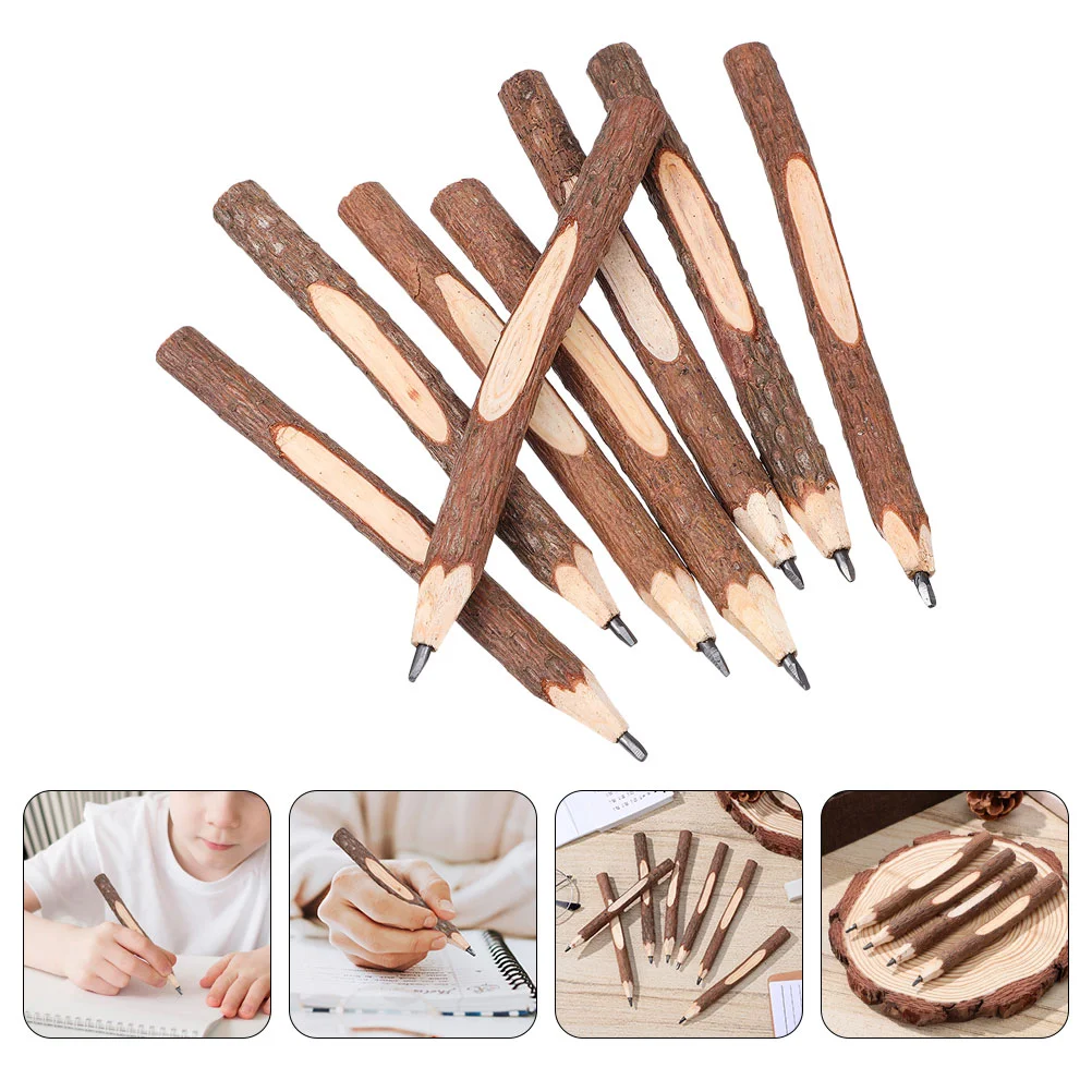 12 PCS Branch Pencil Camping Party Favors Wood Pencils Wooden Artist Sketch for Drawing Pine Wedding Guests Bride