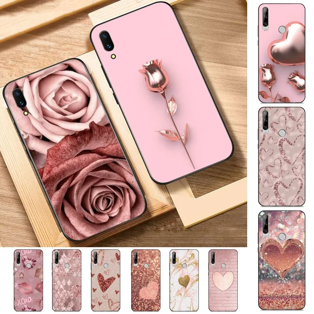 

Love Rose Gold Style Phone Case For Huawei Y9 6 7 5 Prime Enjoy 7s 7 8 plus 7a 9e 9plus 8E Lite Psmart Shell