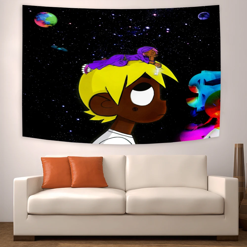 Lil Uzis Poster Verts Wandkunst Wandteppich Amerikanische Flagge Schlafsaal Bettwäsche Hintergrund Stoff Ästhetischer Wandteppich