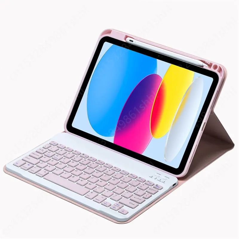 Imagem -03 - Teclado para Ipad Capa para Ipad 10.2 9ª 10ª Geração Pro 11 Air 10.9 9.7 10.2 10.5 Russo Espanhol Árabe Case