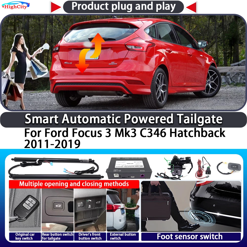 

For Ford Focus 3 Mk3 C346 Hatchback 2011-2019 Smart Automatic Powered Tailgate Key Control Lift Close Electric Power Tailgate